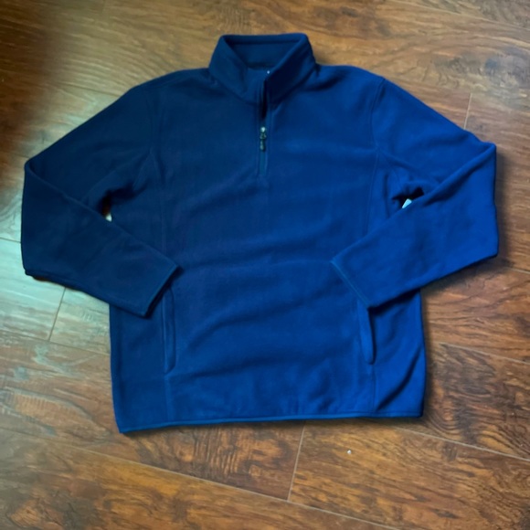Men's BLUE Quarter-Zip Polar Fleece Jacket NWT - Picture 3 of 3